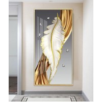 Light Luxury Crystal Painting Gold Feather